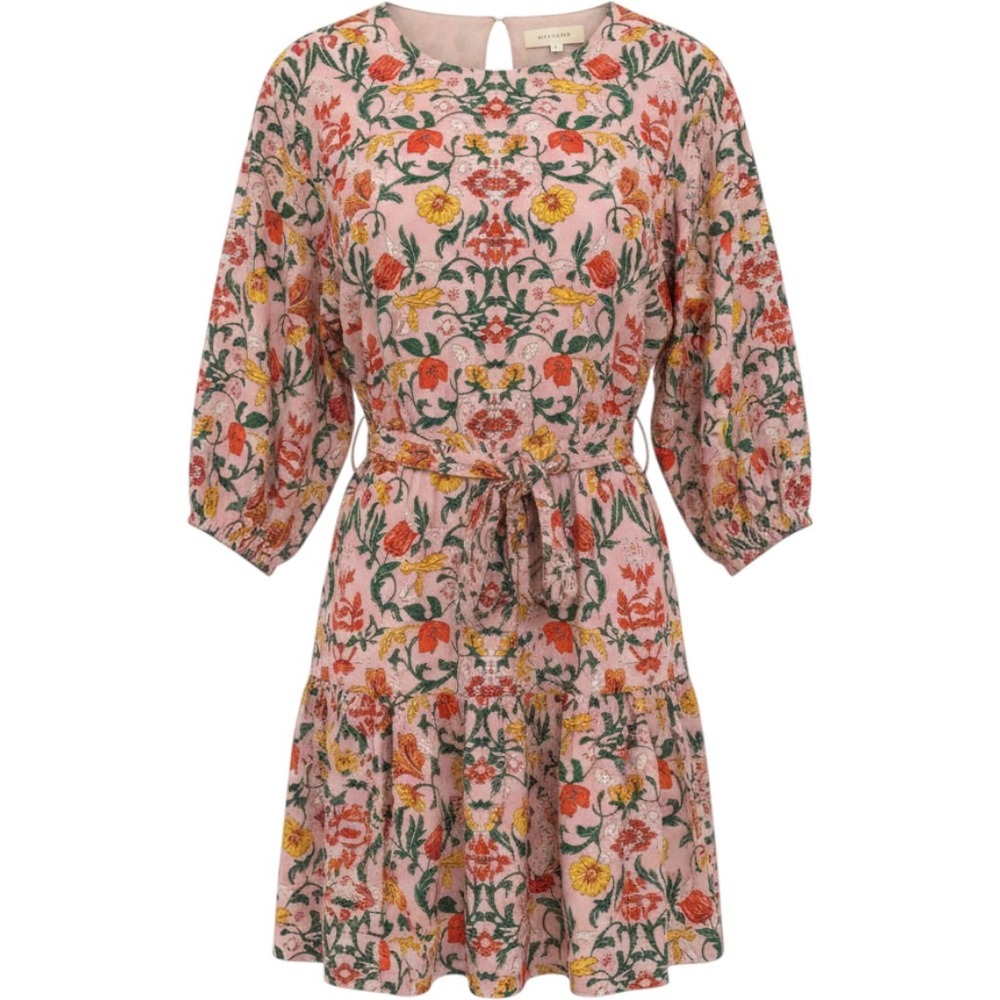 Melloday Pink Floral Mini Dress Tie Waist Size XL